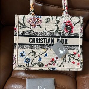 Dior Beige Tote with Floral Embroidery